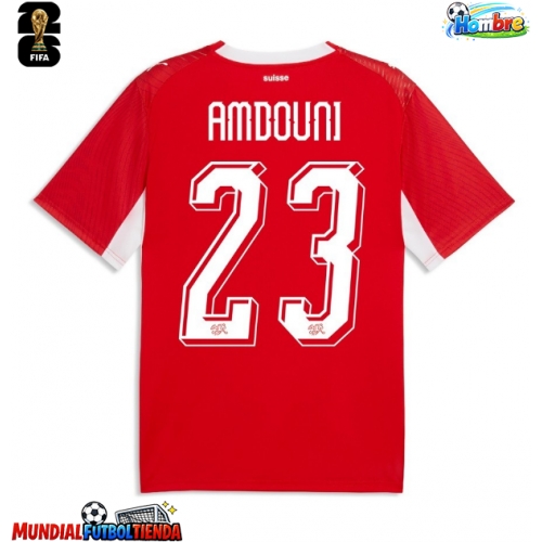 Camiseta Suiza Zeki Amdouni #23 Primera Equipación Replica Mundial 2026 mangas cortas